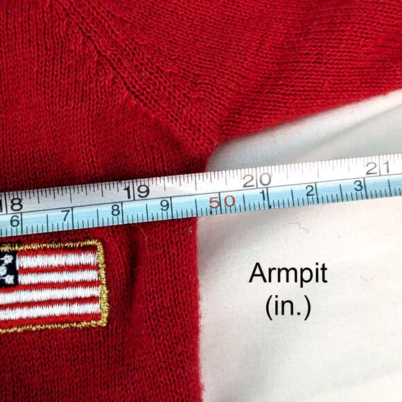 Vintage Teddi Cardigan Sweater Womens S Patriotic Grandmacore American Flag Star - Picture 7 of 8